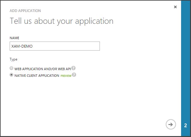 Veillez à sélectionner Application cliente native comme type d’application