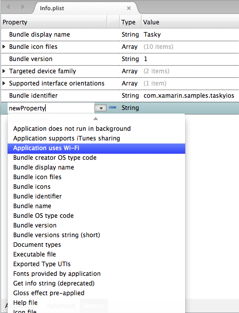 Ajout d’une nouvelle propriété à partir d’une liste déroulante