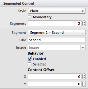 Propriétés de contrôle segmentées.