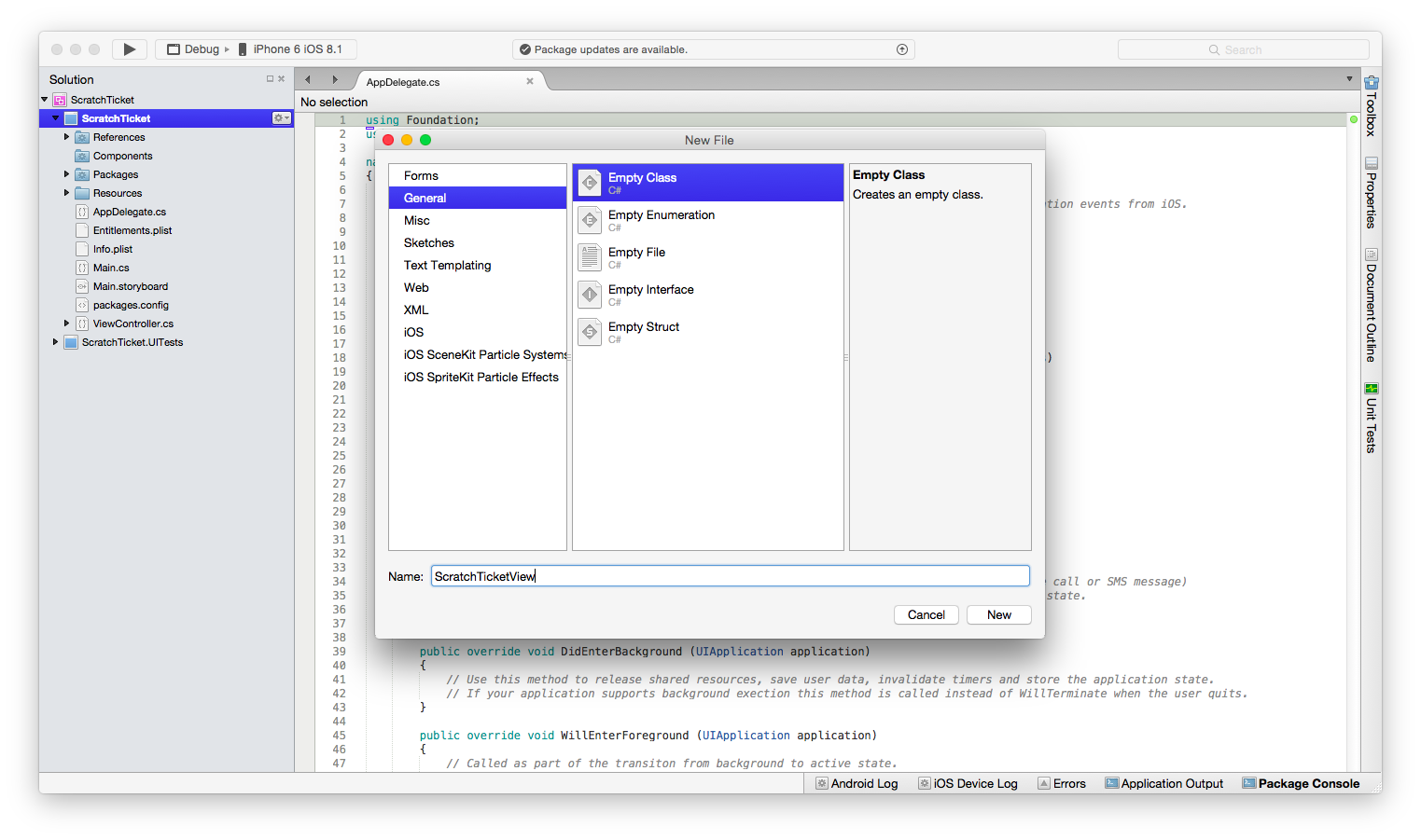 Créer une classe ScratchTicketView
