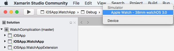 Sélection du type de simulateur