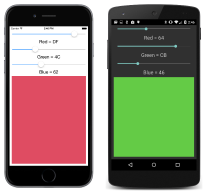 Curseurs RVB Capture d’écran triple des curseurs R G B