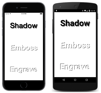 Décalages de texte Capture d’écran triple des décalages de texte