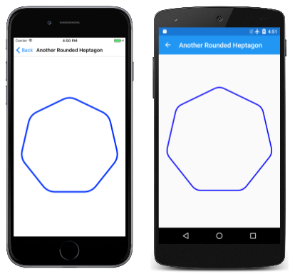 Capture d’écran triple de la page Un autre heptagon arrondi