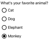RadioButtons textuels Capture d’écran de RadioButtons textuels