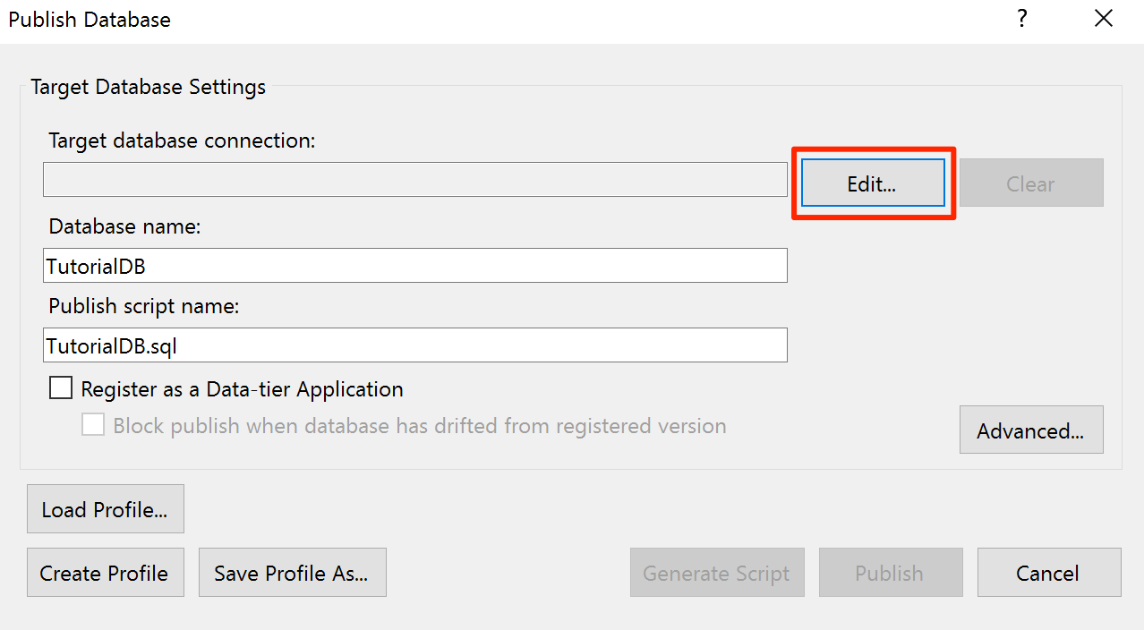 Capture d’écran montrant l’option Publier avec l’option Modifier en évidence.