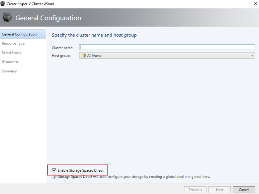 Capture d’écran montrant S2D activé.