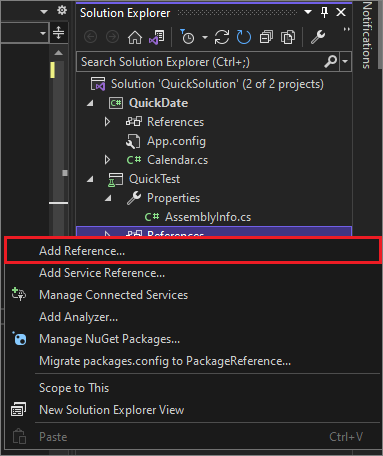 capture d’écran du menu Ajouter une référence.
