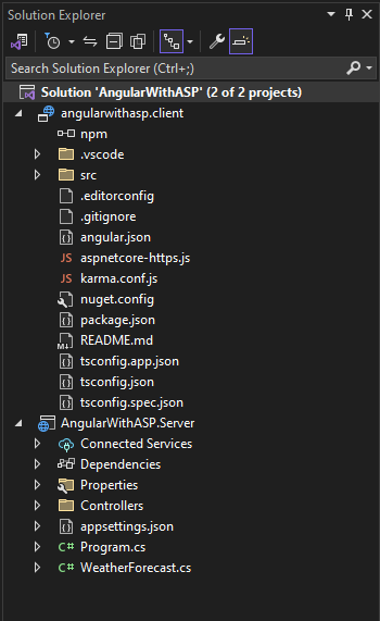 montrant l’Explorateur de solutions.