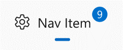 NavigationView en mode haut avec un InfoBadge