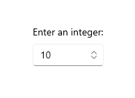 Un NumberBox avec une petite icône à l’intérieur de celle-ci montrant une flèche pointant vers le haut et une flèche pointant vers le bas.