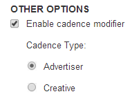 Diagramme qui affiche d’autres options dans lesquelles vous pouvez activer le modificateur de cadence et choisir le type de cadence.