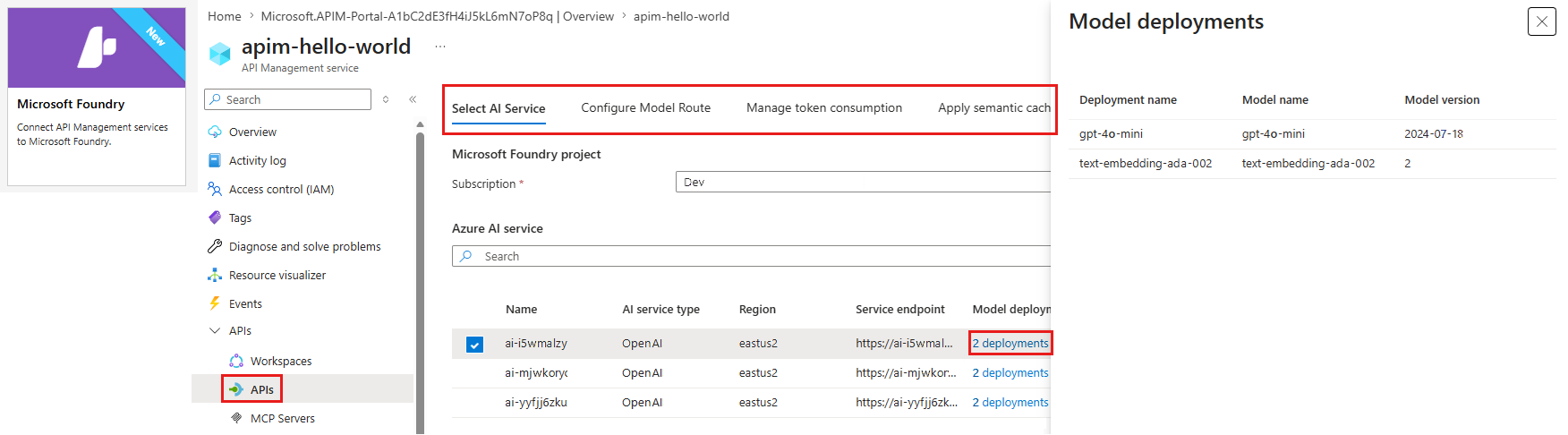 Screenshot de l’importation de modèle Foundry Microsoft dans le portail Azure.