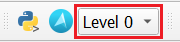 Capture d’écran du menu déroulant de sélection de niveau dans la barre d’outils de plug-in.