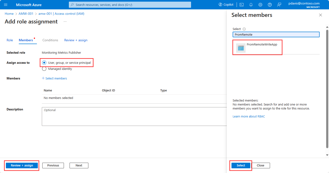 Capture d’écran montrant la sélection d’une application à attribuer à un rôle.