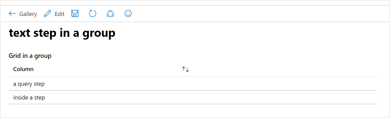 Capture d’écran montrant un groupe en mode lecture dans un classeur.