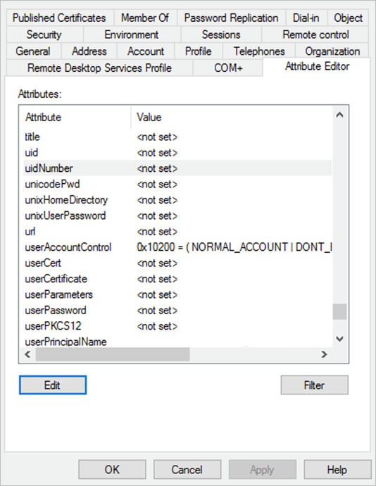 Éditeur d’attributs Active Directory