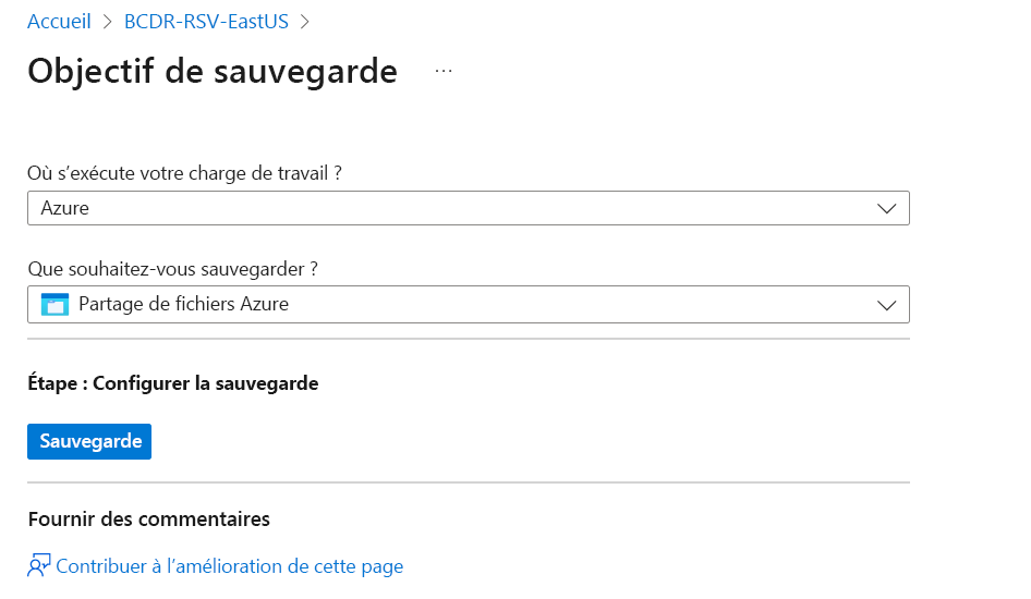 Capture d’écran montrant la sélection d’Azure Files.
