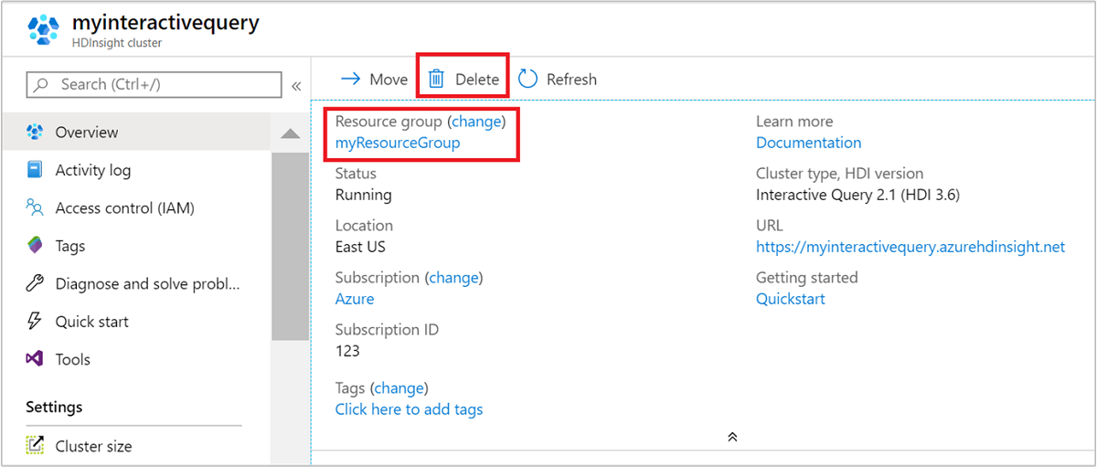 Supprimer le modèle de Resource Manager HBase.