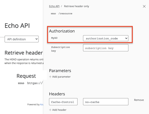 Sélectionner Autorisation par code d’autorisation