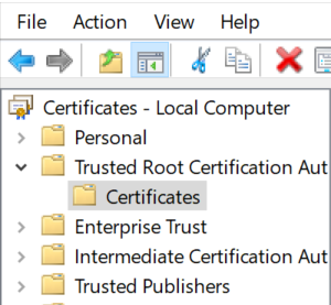 Capture d’écran du certificat 1.