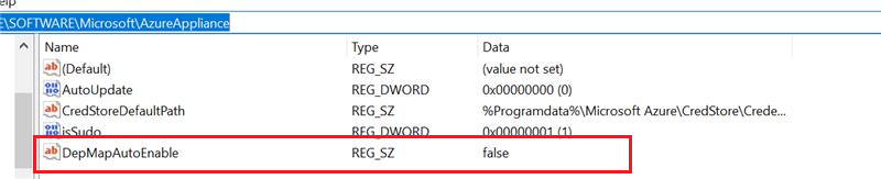 Capture d’écran montrant la clé de Registre.