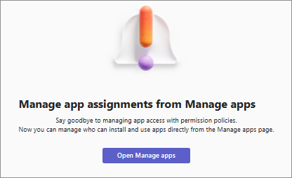 Capture d’écran montrant la modification de la stratégie d’autorisations pour l’organisation qui utilise la gestion centrée sur l’application.