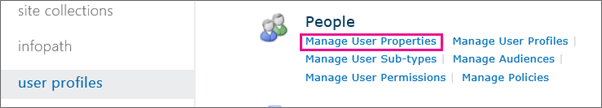 Lien Gérer les propriétés de l’utilisateur sous Administration profils utilisateur.