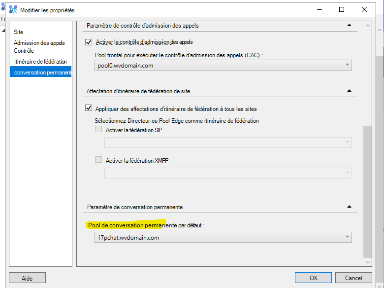 Capture d’écran de Modifier les propriétés.