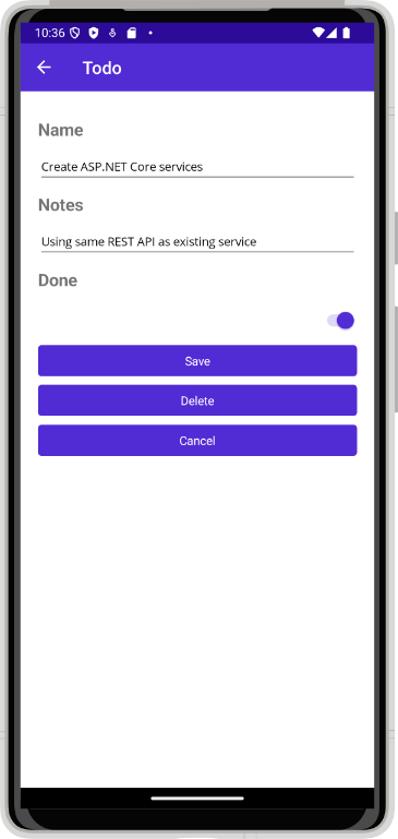 Boîte de dialogue pour modifier un élément