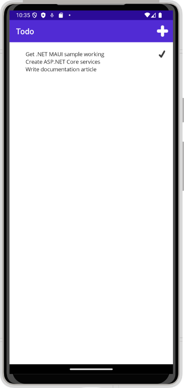 To Do Rest s’exécutant sur un smartphone Android