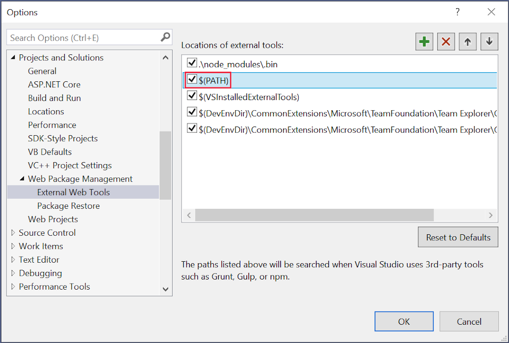 Configuration de Visual Studio