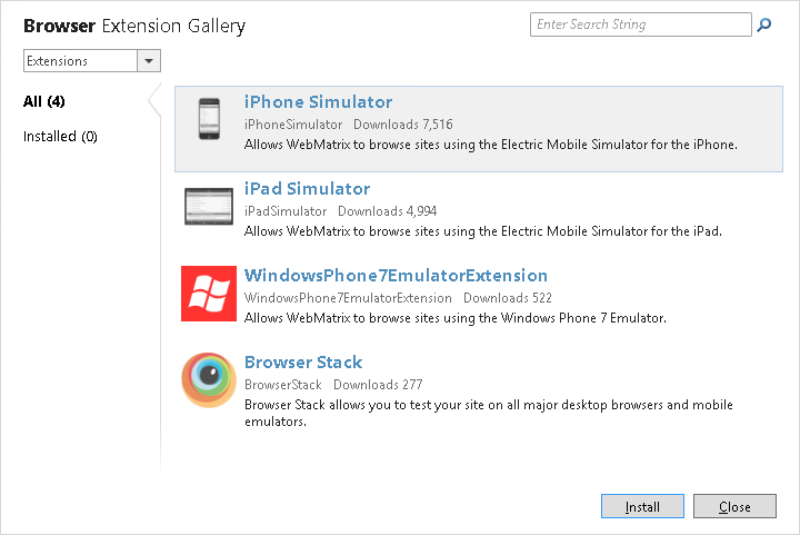 Exploration des extensions WebMatrix Exploration des extensions WebMatrix