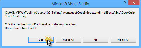 Avertissement Microsoft Visual Studio