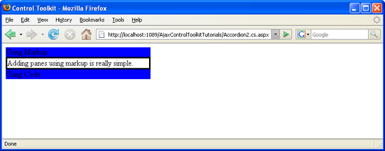 Les données de l’accordéon ont été ajoutées dynamiquement par le code côté serveur