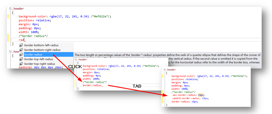 Utilisation d’un extrait de code border-radius Utilisation d’un extrait de code border-radius