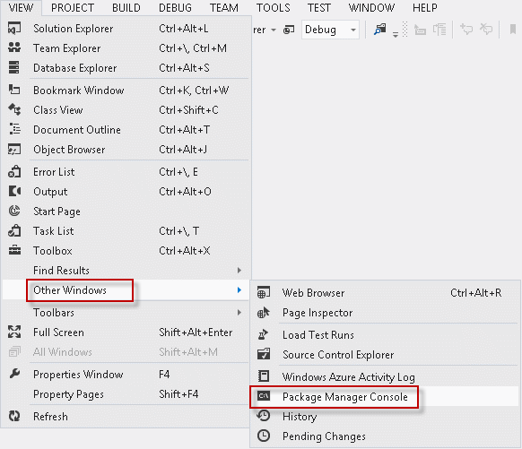 Ouverture de la console du gestionnaire de package Ouverture du file:///C:/Users/User/AppData/Local/Temp/Marker3744//media/44462/Multiple-Stylesheets-and-JavaScript-files-in-the-application.pngconsole du gestionnaire de package