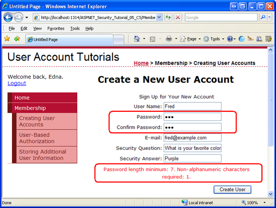 CreateUserWizard injecte automatiquement des contrôles de validation