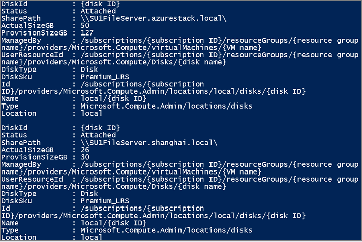 Exemple : $Disks