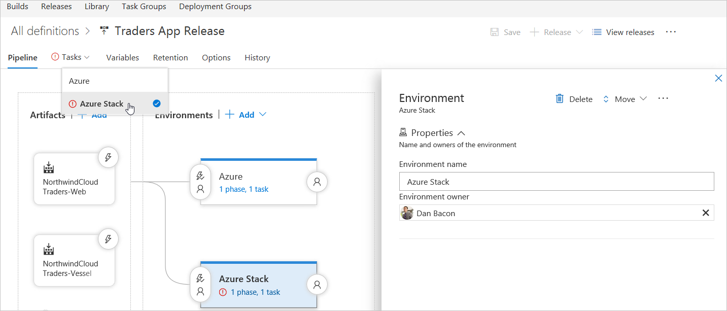 Environnement Azure Stack Hub dans Azure DevOps Services