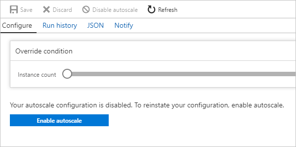 Capture d’écran montrant comment activer la mise à l’échelle automatique dans Azure App Service.