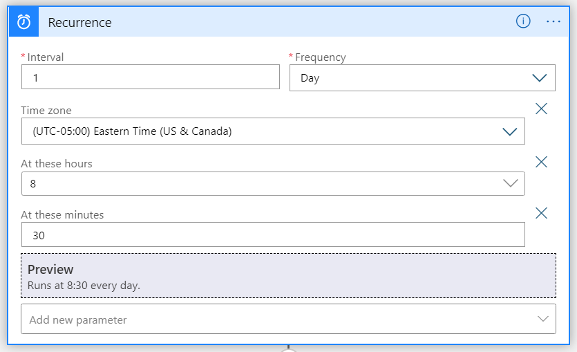 Configure the recurrence frequency for logic app