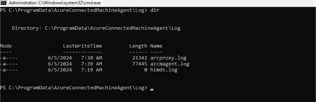 Capture d’écran montrant le journal de passerelle Arc à l’aide de la méthode manuelle.
