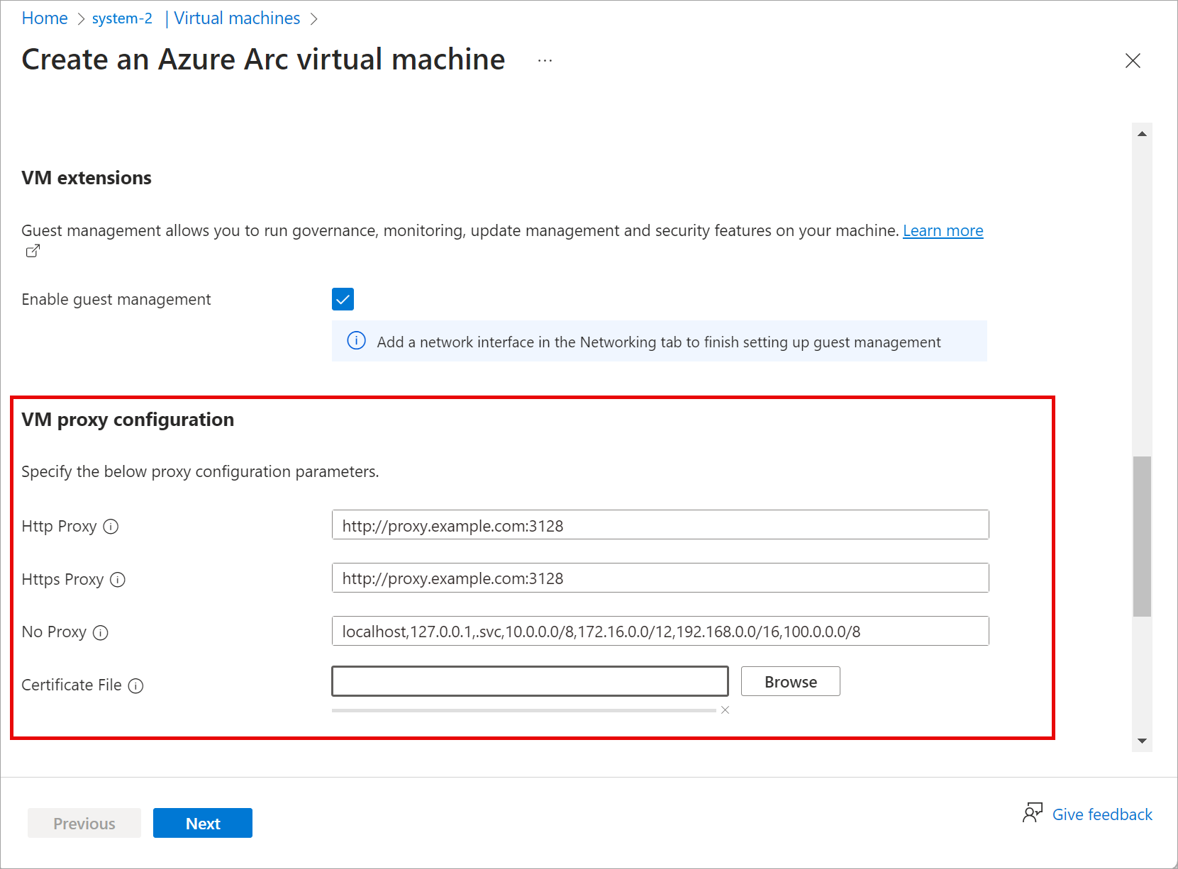 Capture d’écran de l’administrateur de machine virtuelle locale sous l’onglet Informations de base.