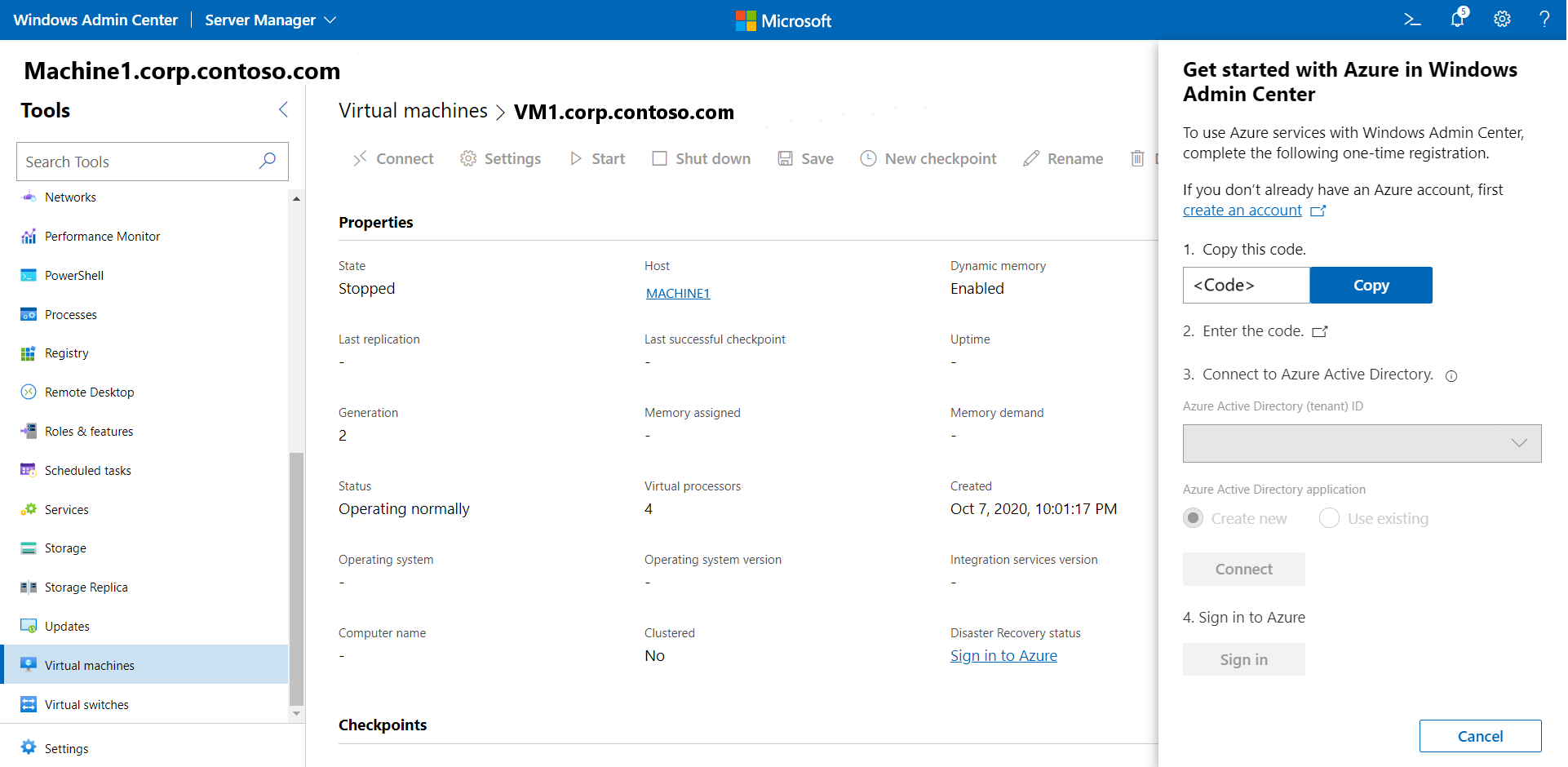 Écran de configuration d’Azure Site Recovery