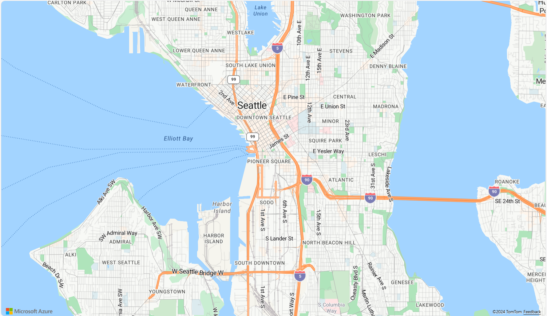 Capture d’écran montrant une image de la carte présentant le résultat rendu.