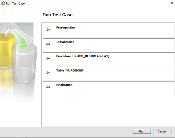 Screenshot that shows step to launch test case.