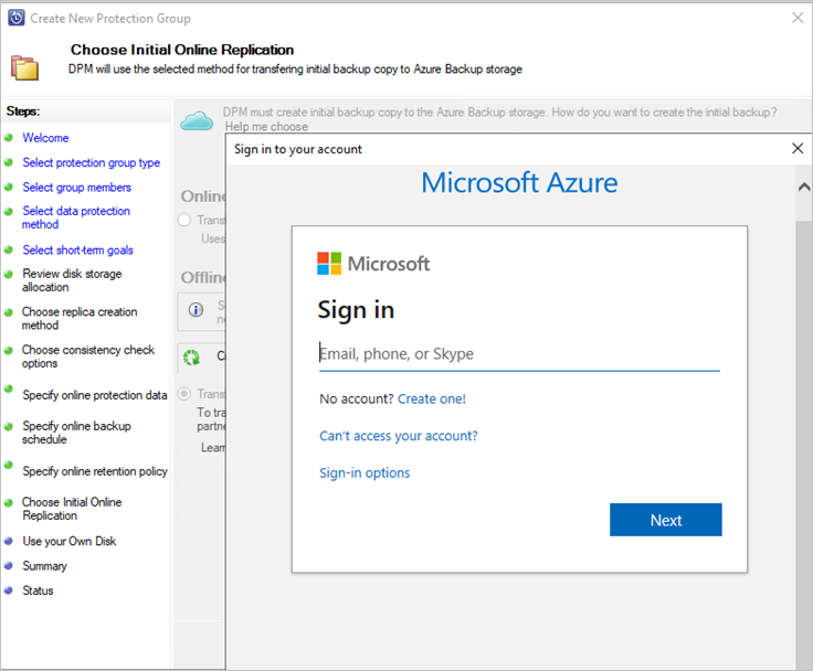 Screenshot shows the Azure sign-in page.