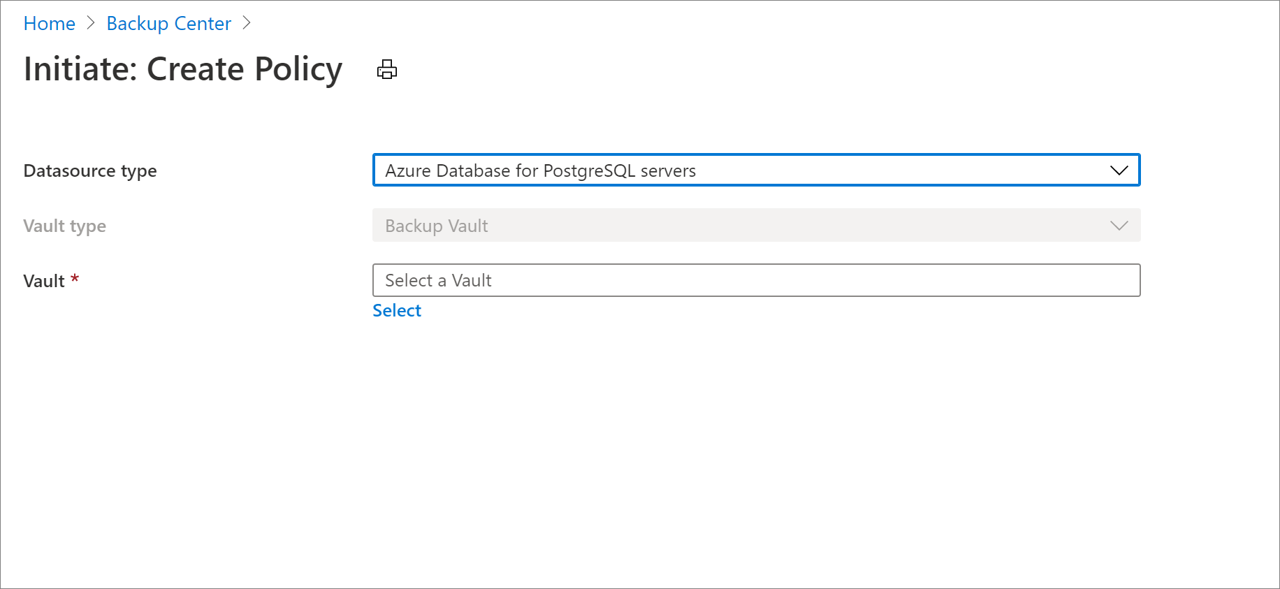 Sélectionner une source de données pour la stratégie de sauvegarde du serveur Azure Database pour PostgreSQL