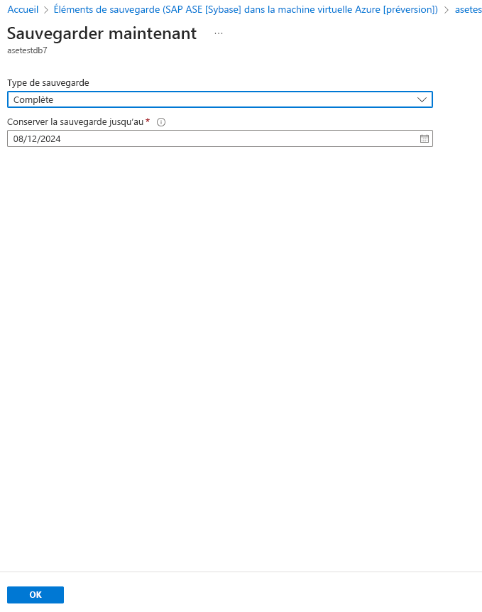 Capture d’écran montrant comment choisir le type de sauvegarde que vous souhaitez effectuer.
